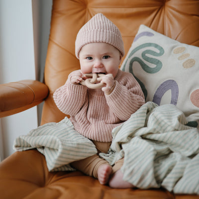 Chunky Knit Baby Beanie – Organic Cotton