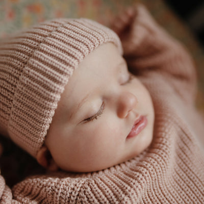 Chunky Knit Baby Beanie – Organic Cotton