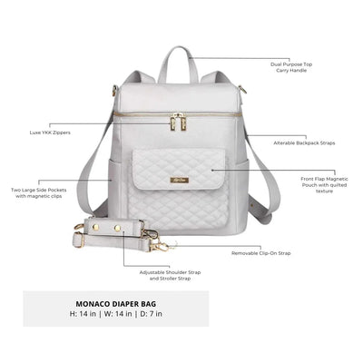 Luli Bebe Signature Diaper Bag – Pearl White