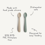 Mushie Silicone Feeding Spoons – Soft-Tip Baby Spoons