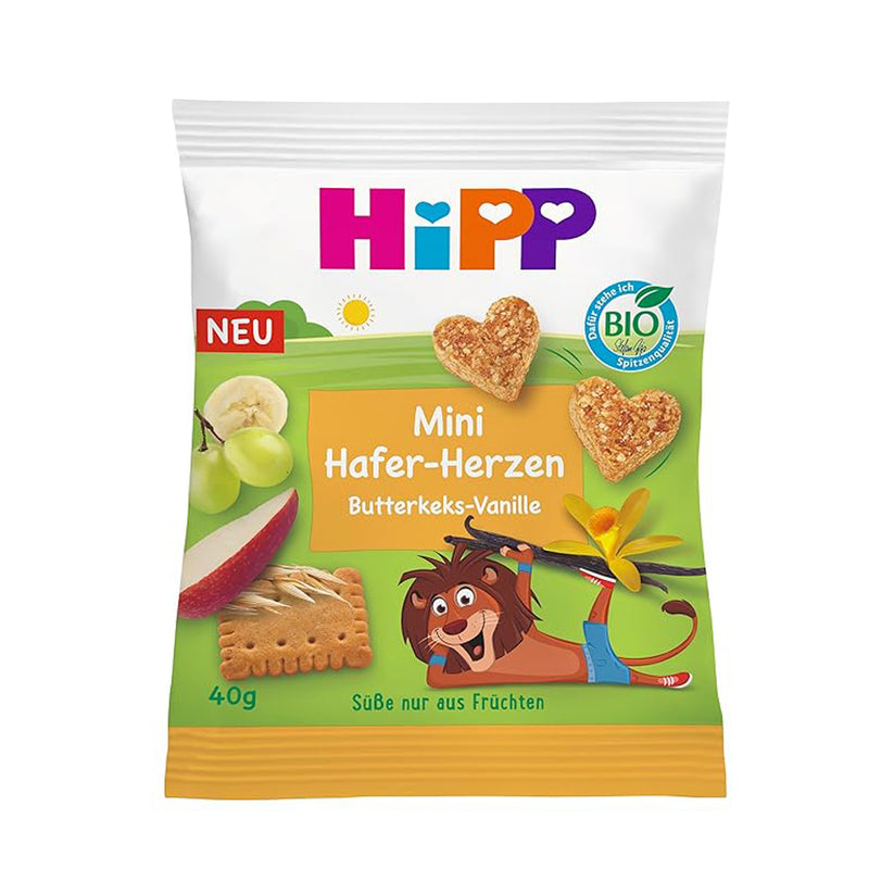 HiPP Mini Oat Hearts Butter Biscuit Vanilla 40g (DA31370)