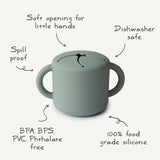 Mushie Silicone Snack Cup – Spill-Proof Toddler Snack Container