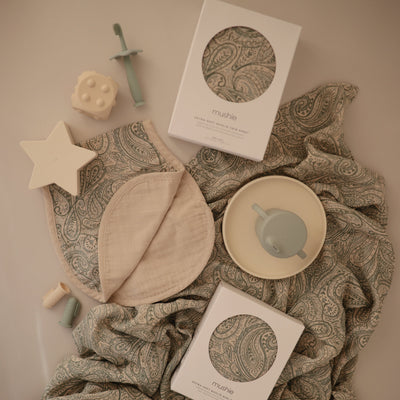 Mushie Organic Cotton Muslin Swaddle Blanket