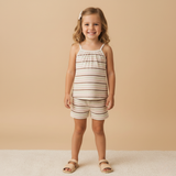 Makemake Organics Organic Tank Top & Shorts Set - Terra Stripes