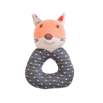 Apple Park Frenchy Fox Organic Cotton Teething Rattle