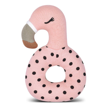 Apple Park Franny Flamingo Organic Cotton Teething Rattle