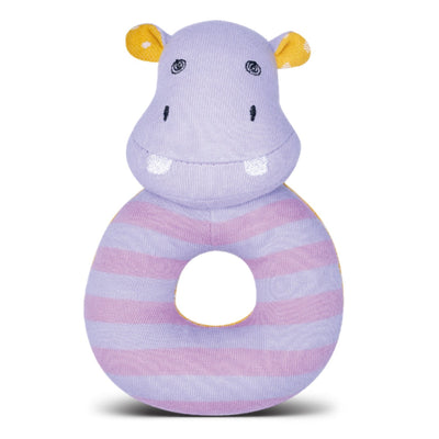 Apple Park Coco Hippo Organic Cotton Teething Rattle