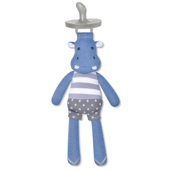 Apple Park JoJo Hippo Organic Cotton Pacifier Buddy