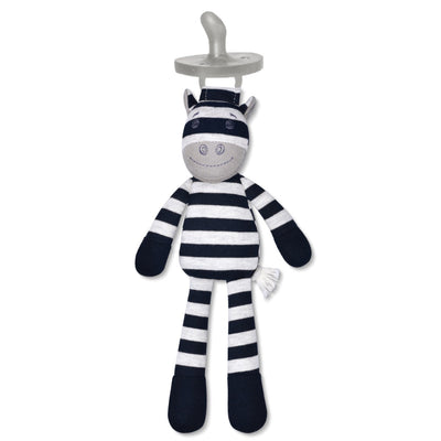 Apple Park Ziggy Zebra - Pacifier Buddy