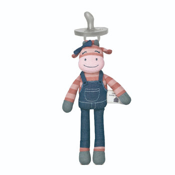 Apple Park Miss Moo Organic Cotton Pacifier Buddy