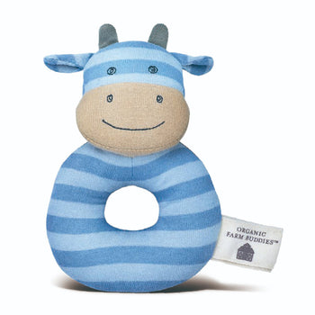 Apple Park Mr. Moo Organic Cotton Teething Rattle