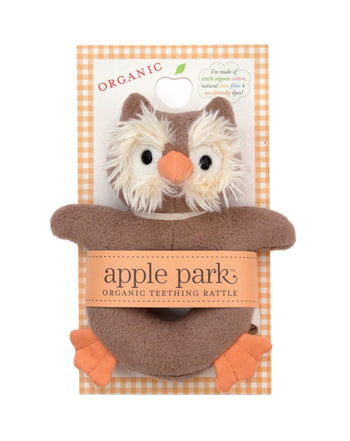 Apple Park Soft Teething Rattle - Owl