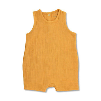 Apple Park Muslin Sleeveless Coverall - Mustard