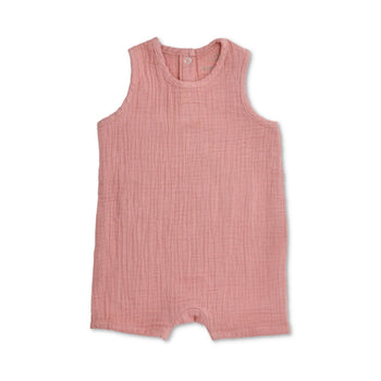 Apple Park Muslin Sleeveless Coverall - Terra Cotta