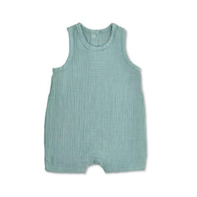 Apple Park Muslin Sleeveless Coverall - Teal