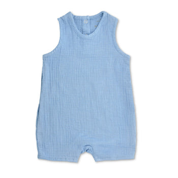 Apple Park Muslin Sleeveless Coverall - Blue