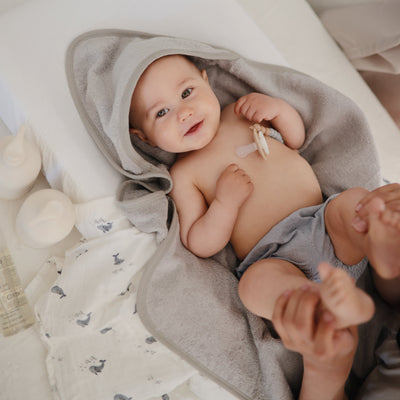 Mushie Organic Cotton Hooded Baby Towel – Soft & Absorbent Bath Towel