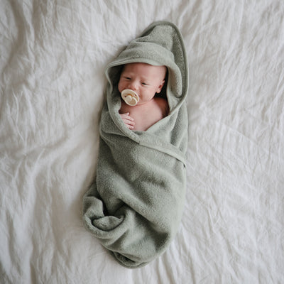 Mushie Organic Cotton Hooded Baby Towel – Soft & Absorbent Bath Towel