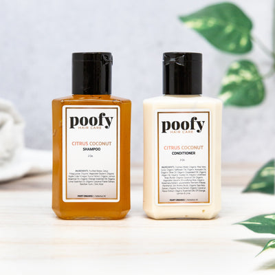 Poofy Organics Citrus Coconut Shampoo & Conditioner Travel Set, 2 oz Each