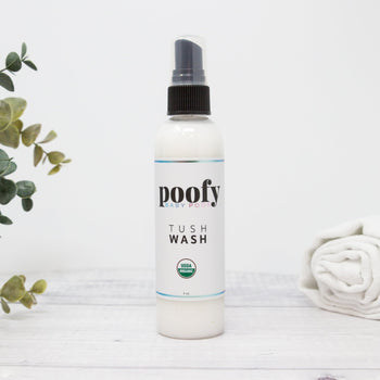 Happy Tush Tush Wash Organic 4oz baby wash bottle packaging