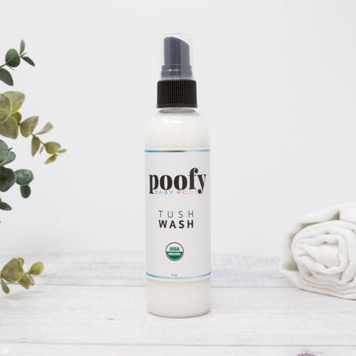 Happy Tush Tush Wash Organic 4oz baby wash bottle packaging