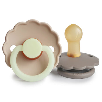 FRIGG Daisy Night Glow Rubber Pacifier – Natural Latex Glow-in-the-Dark Pacifier