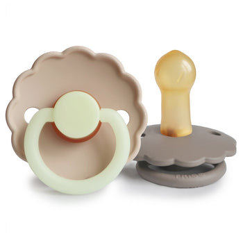 FRIGG Daisy Night Glow Rubber Pacifier – Natural Latex Glow-in-the-Dark Pacifier