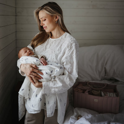 Mushie Organic Cotton Muslin Swaddle Blanket