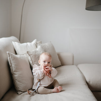 Linen Pacifier Clip Set
