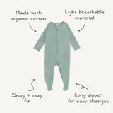 Organic Cotton Baby Footed Pajamas – Soft Zipper Sleepwear for Newborns & Toddlers
