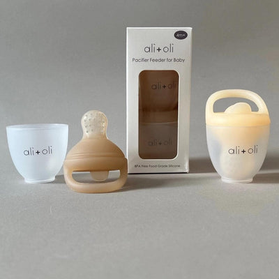 Ali+Oli Silicone Food & Fruit Feeder (2 sizes) Oat & Coco Pacifier - Euromallusa