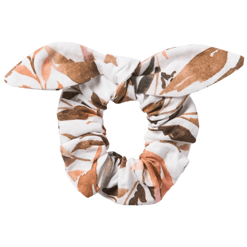 BB & Co Scrunchie with bow - caramel leaf print - Euromallusa