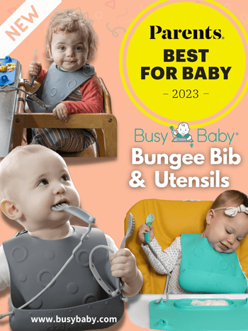 Busy Baby Bungee Bib & Utensil Set - Euromallusa