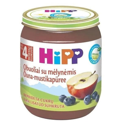 HiPP Apple With Blueberries Puree 125G (4273) - Euromallusa