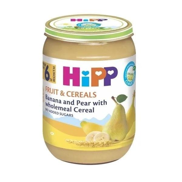 HiPP Banana And Pear With Wholemeal Cereal Puree 190G (4830) - Euromallusa