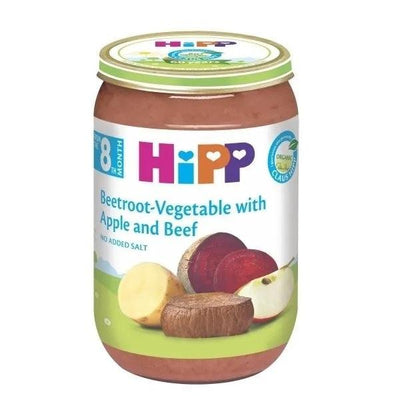 HiPP Beetroot-Vegetable With Apple And Beef Puree 220G (6440) - Euromallusa