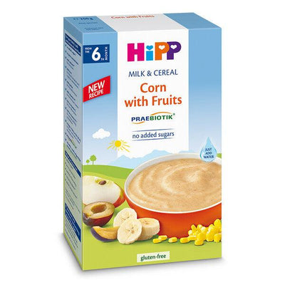 HiPP Corn With Fruit Organic Milk & Cereal 250G (2953) - Euromallusa