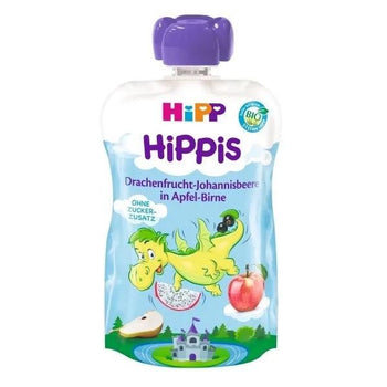 HiPP Hippis Apple, Pear, Pitahaya & Blackcurrant Puree 100G (842507) - Euromallusa