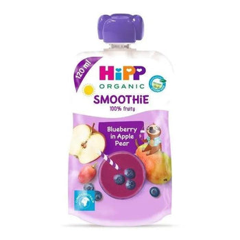 HiPP Hippis Smoothie Drink Apple Pear Blueberry 120g (84002) - Euromallusa