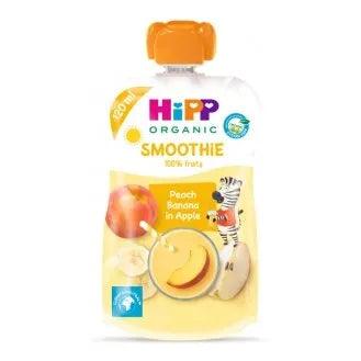 HiPP Hippis Smoothie Drink Peach Banana Apple 120g (84001) - Euromallusa