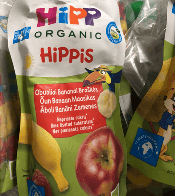 HiPP Hippis Strawberry Banana In Apple Puree 100 G (8521) - Euromallusa