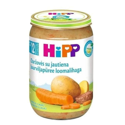 HiPP Mixed Vegetables With Beef Puree 220G (6863) - Euromallusa