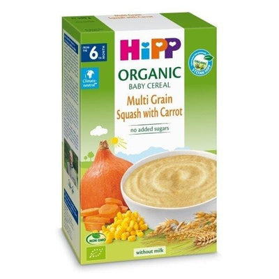 HiPP Multi Grain Squash With Carrot Organic Baby Cereal 200 G (2897) - Euromallusa