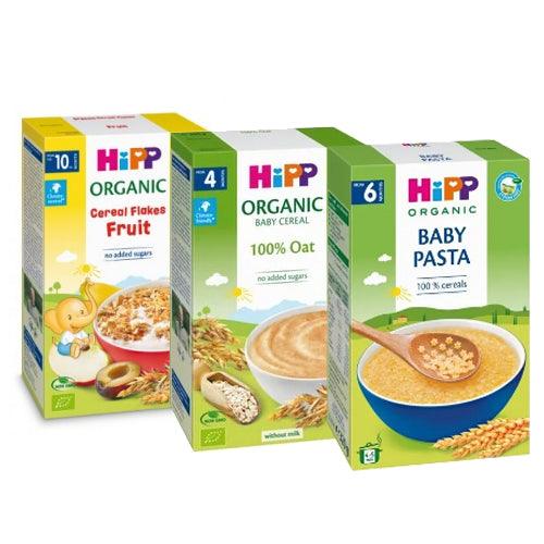 HiPP Organic Oat + Pasta + Flakes Fruit cereal 200g combo - Euromallusa