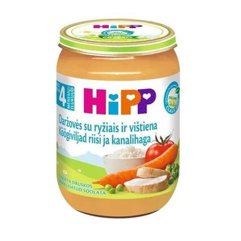 HiPP Vegetables With Rice And Chicken Puree 190G (6250) - Euromallusa