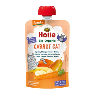 Holle Carrot Cat – Pouch Carrot, Mango, Banana & Pear 100 G (151204) - Euromallusa