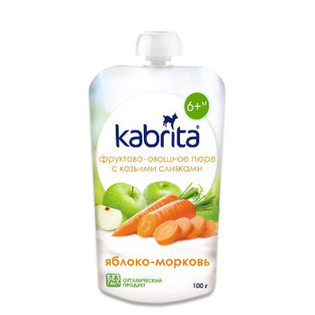 Kabrita Carrot And Apple Puree With Sweet Goat Milk Cream 100g (1002872) - Euromallusa