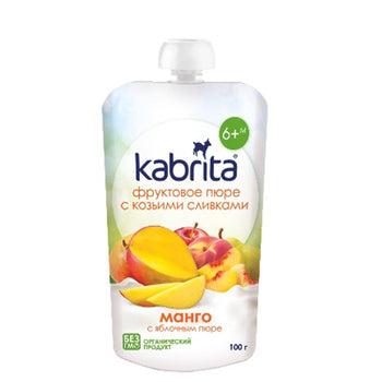Kabrita Mango And Apple Puree With Sweet Goat Milk Cream 100G (300102) - Euromallusa