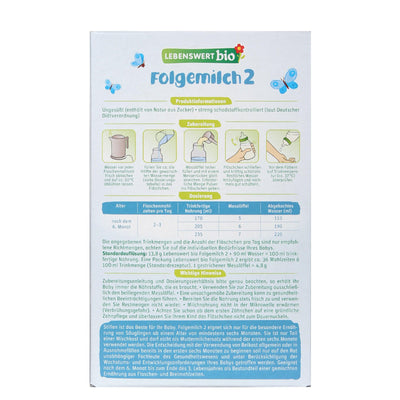 Lebenswert Stage 2 Organic Infant Milk Formula (500g) - Euromallusa