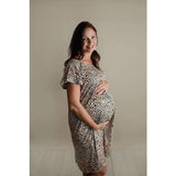 Leopard Maternity Mommy Labor and Delivery/ Nursing Gown - Euromallusa